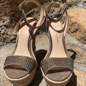 Jessica Simpson gorgeous rose gold wedges